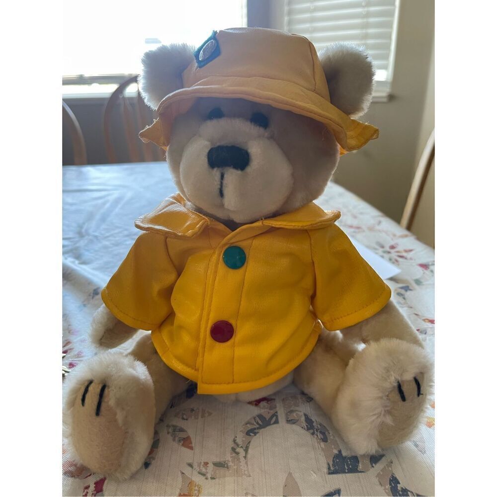 Vintage 1996 Pickford Harper Brass Button Collectible Stuffed Plushie Bear